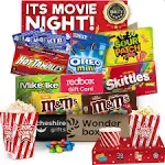 Movie Night Basket Gift Set – with Candy Variety Pack, Movie Trays, Movie, Movie Snacks & Popcorn Gift Set – Gift Baskets For Families by Cheshire Gifts