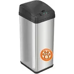 iTouchless 13 Gallon Dog Proof Trash Can with Odor Filter, Motion Sensor Stainless Steel Kitchen Trashcan Garbage Bin for Home Office Bedroom Living Room Garage Work Large Capacity Slim Wastebasket