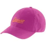 Carhartt Women's Canvas Script Graphic Cap, Magenta Agate