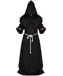 LHJ Friar Medieval Hooded Monk Renaissance Priest Robe Costume Cosplay