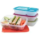 Easylunchboxes 3-Compartment Bento Lunch Box Containers Set of 4 Classic