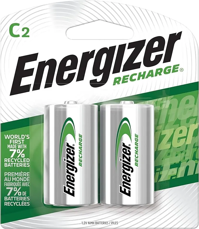 Energizer NH50BP-2 Rechargeable D NiMH Batteries