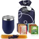 Tea Gift Set for Tea Lovers - Includes Double Insulated Tea Cup 12 Uniquely Teas