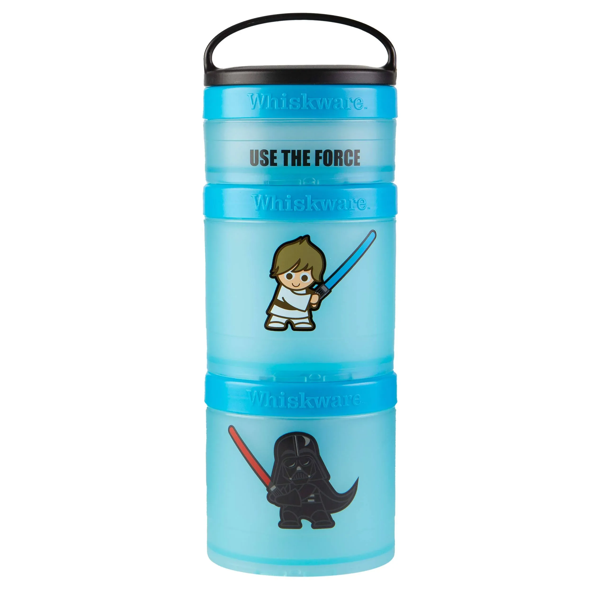 Whiskware Star Wars Stackable Snack Containers for Kids and Toddlers, 3 Stackable Snack Cups for School and Travel, Luke Skywalker and Darth Vader (Pack of 1)