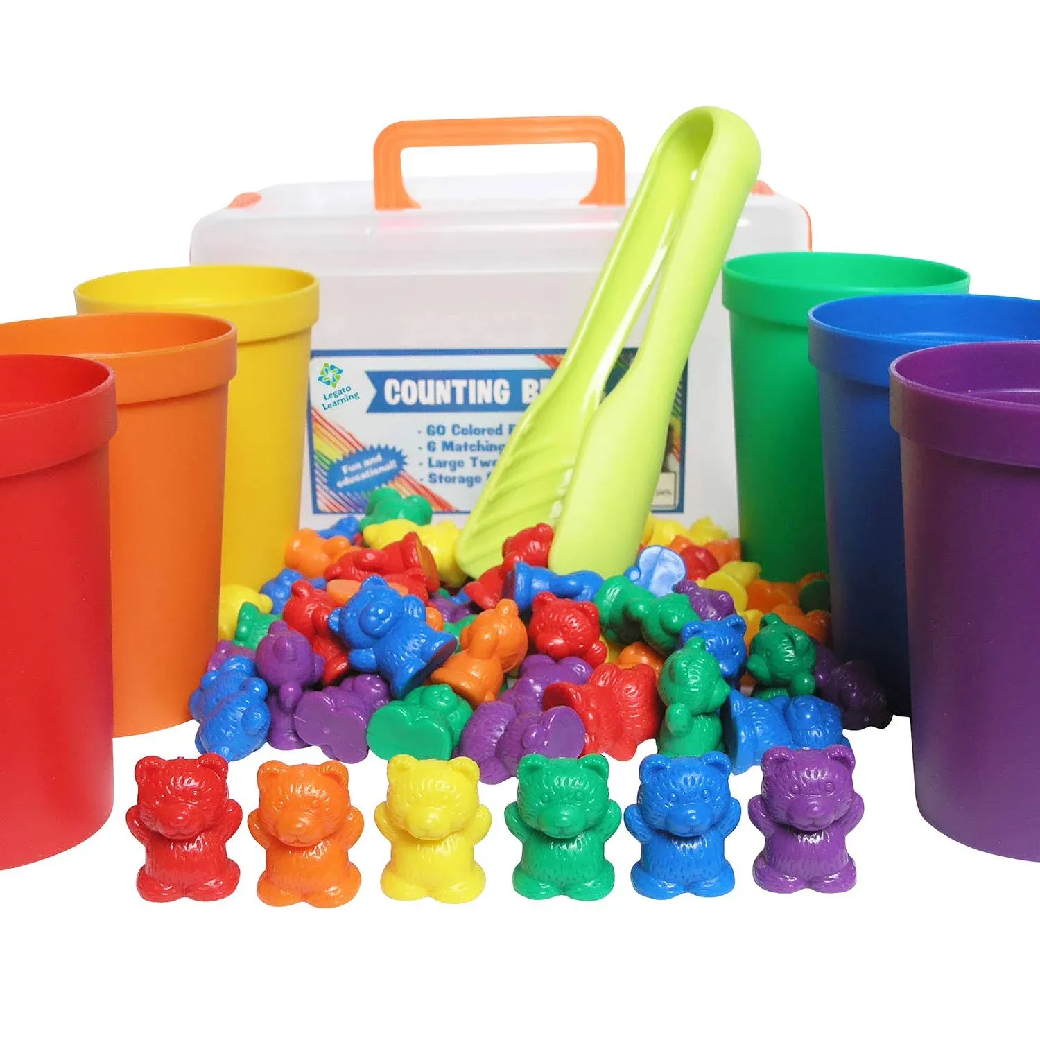 60 Rainbow Colored Counting/ Sorting Bears