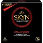 SKYN Extra Studded Non-Latex Condoms, 22 Count