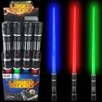 12 Pack LED Light Up Sabers Set - Motion Sensitive Retractable Swords with FX Sound Effects for Kids Party Supplies, Bulk Party Favors and Cosplay