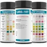 Palinoia URS 10-in-1 Urine Test Strips 10 Parameters Testing UTI, Urinalysis for Ketosis, pH, Protein, Kidney and Liver Function