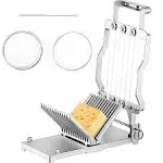 VEVOR Cheese Cutter with Wire 1 cm and 2 cm Cheeser Butter Cutting Blade Replaceable Cheese Slicer Wire