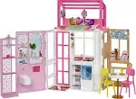 Barbie Dollhouse with 2 Levels &amp; 4 Play Areas, Fully Furnished House(damaged box