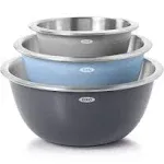 OXO Good Grips 3-Piece Stainless Steel Mixing Bowl + 3-Piece Angled Measuring Cup Set