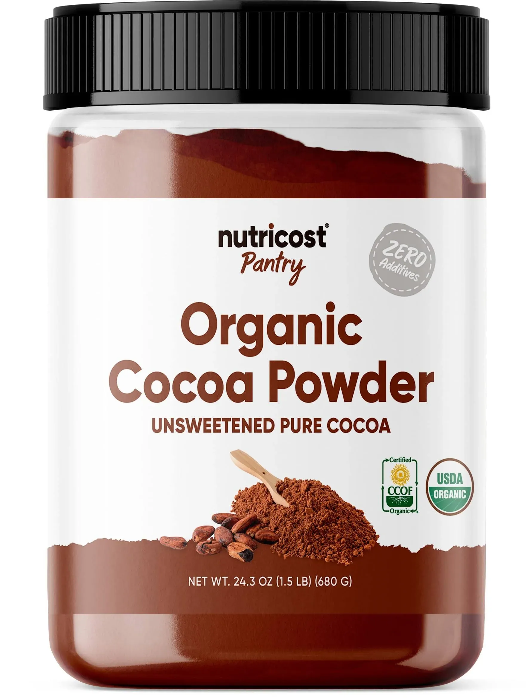 Nutricost Pantry, Organic Cocoa Powder, Unsweetened, 24.3 oz (680 g)