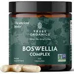 TRIBE ORGANICS Boswellia Serrata Complex Supplement for Joint Support, Muscle Relief - Vegetarian Non-GMO 120 Capsules, High Potency - Boswellin Super with Ginger Extract & Black Pepper - 420mg