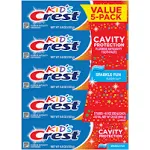 Crest Kid&#039;S Toothpaste, Sparkle Fun, 4.6 Oz., 5 Pk.