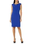 Kasper Notched-Neck Sheath Dress - Royal - Size 12