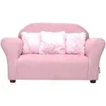 Keet Plush Childrens Sofa with Accent Pillows, Pink