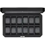 ROTHWELL 12 Slot Leather Watch Box for Men - Luxury Watch Case Display Organizer, Microsuede Liner, Locking Mens Jewelry Watches Holder, Men's Storage Boxes Holder Large Glass Top (Black/Grey)