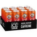 Sparkling Ice +Caffeine Strawberry Citrus Sparkling Water, with Antioxidants and Vitamins, Zero Sugar, 16 fl oz Cans (Pack Of 12)