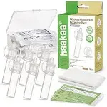 HaaKaa Silicone Colostrum Collector Set: 6 Pack In Plastic Travel Case &amp; Wipe