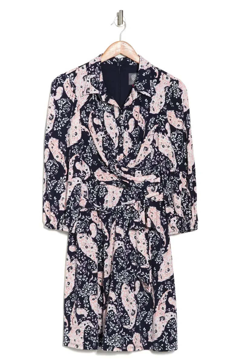 Paisley Print Long Sleeve Dress