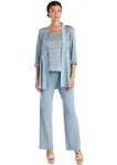 R&M Richards Women's Plus Size Lace Pant Set