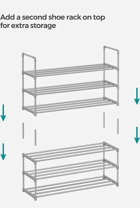 SONGMICS 3-Tier Shoe Rack