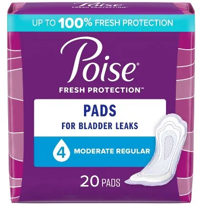 Poise - Pads Moderate Absorbency Regular Length - 20 Pads