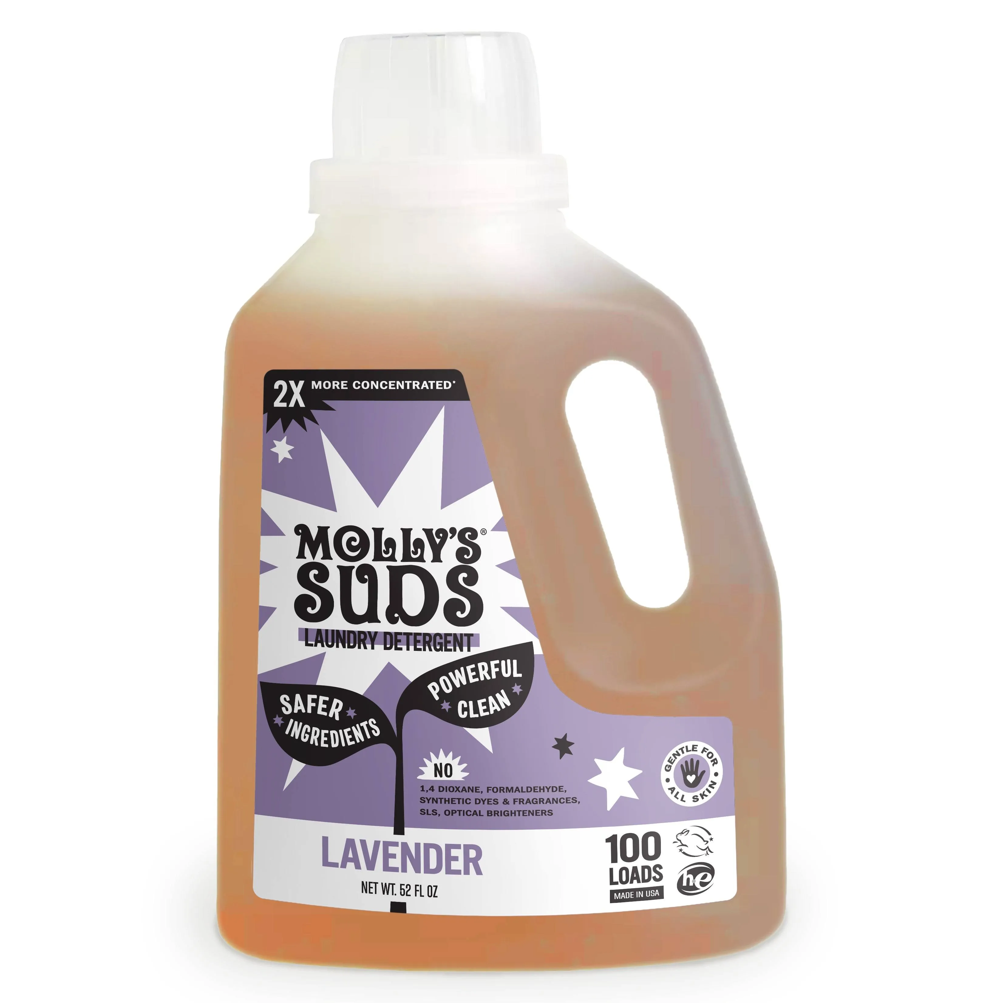 Molly's Suds Liquid Laundry Detergent | Natural Laundry Detergent Soap for Sensitive Skin | 2x Concentrated, High Efficiency (HE) | Ocean Mist - 100 Loads