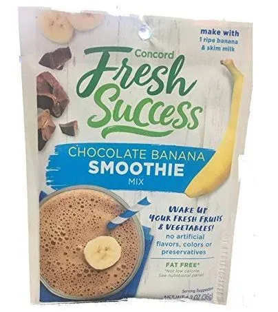 Concord Foods Chocolate Banana Smoothie Mix, 1.3 oz Pouch (VALUE Pack of 18 Pouches)