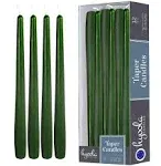 Hyoola 12 Pack Tall Taper Candles  10 Inch  Hunter Green Dripless, Paraffin Wax