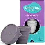 Diva Cup & Shaker - Medical Grade Silicone Cup for Period Care - Reusable Menstrual Cup with Shaker for On-The-Go Cleansing - Wear Up to 12 Hours - Mo