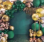 Gold Green Balloon Arch Garland Kit-Dark Green Balloon Metallic Gold Balloon 155Pcs for Birthday,Gender Reveal,Baby Shower,Wedding,Graduation,Christmas and Holiday Party Decoration