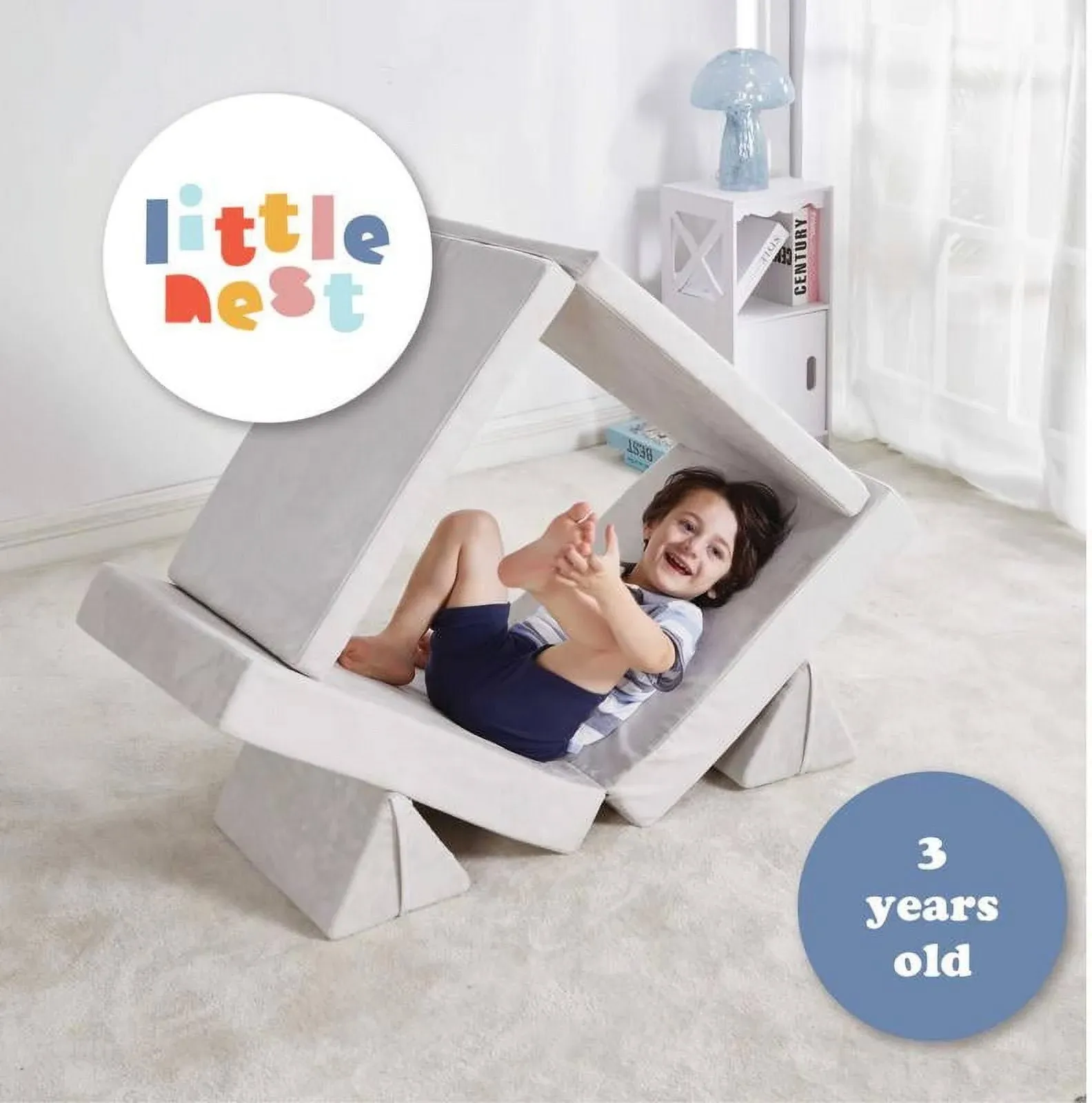 Little Nest Modular Adventure Couch Lunar Grey for Toddler