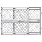 MYPET North States Paws Portable Pet Gate: 26-40" Wide. Pressure Mount. No tools needed. Made in USA. Dog Gate 23" Tall, Expandable, Durable Dog Gates for Doorways, Light Gray