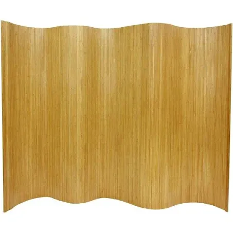 Oriental Furniture 6 ft. Tall Bamboo Wave Screen - Natural