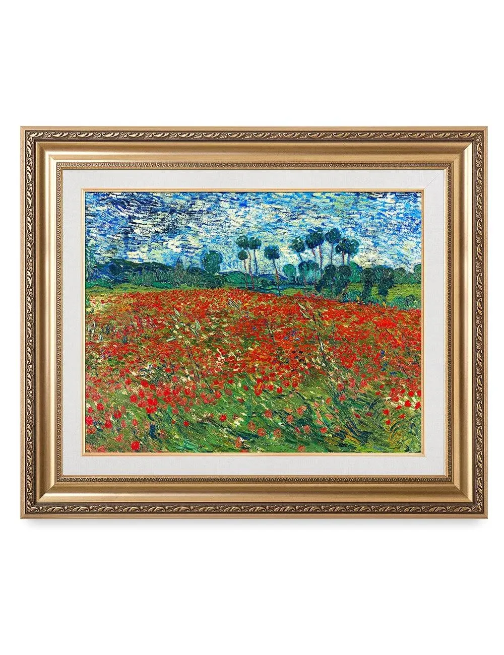 IPIC - Poppy Field Floral Vintage, Vincent Van Gogh Art Reproduction. Giclee Canvas Prints Wall Art for Home Decor 24#F(30X24)