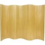 Oriental Furniture 6 ft Tall Bamboo Wave Screen - Honey