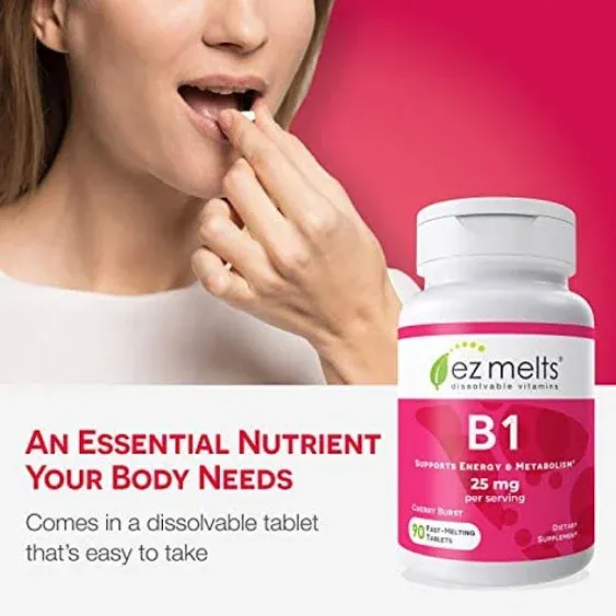 Ez Melts Dissolvable Vitamin B1 25 mg