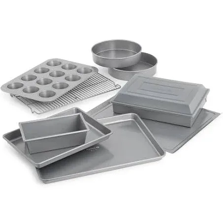 Calphalon Nonstick Bakeware Set, 10-Piece Set Includes Baking 10-pc, Silver 