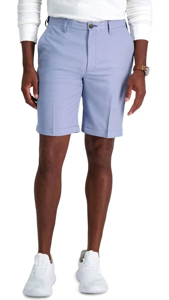 Haggar Charcoal Cool 18 Pro Oxford Flat Front Shorts