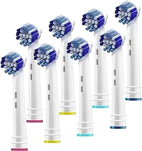 Replacement Brush Heads Compatible with Oralb Braun- Pack of 8 Professional Electric Toothbrush Heads- Precision Refills for Oral-B 7000, Clean, Oral