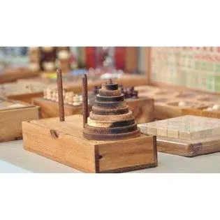 Great Choice Products Logica Puzzles Art. Tower of Hanoi - Wooden Brain Teaser in ...