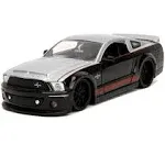 2008 Ford Shelby Mustang GT-500KR Silver and Black with Red Stripes "B