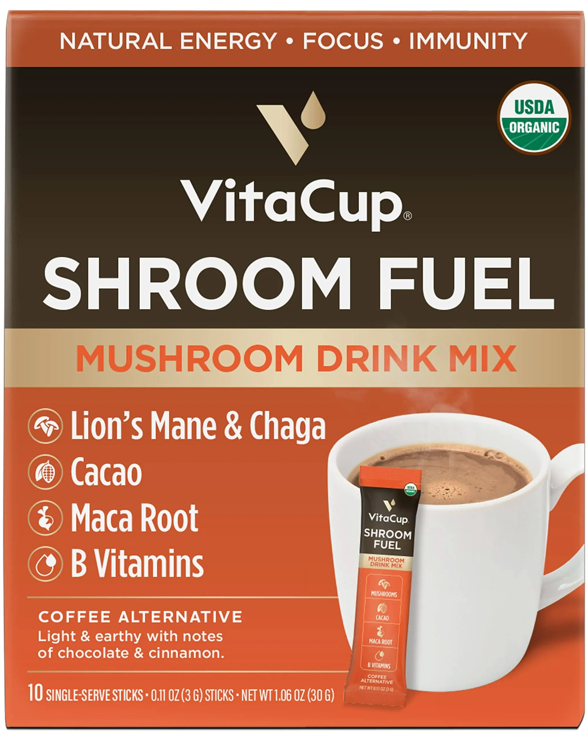 Shroom Fuel Coffee Alternative 10 Sticks| VitaCup