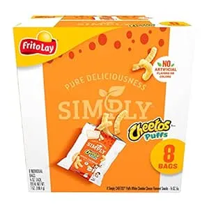 Frito-Lay Simply Cheetos White Cheddar Puffs, 8 Count (Pack of 1)