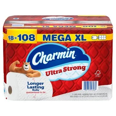 Charmin Ultra Strong Toilet Paper Mega Plus Rolls - 12 ct