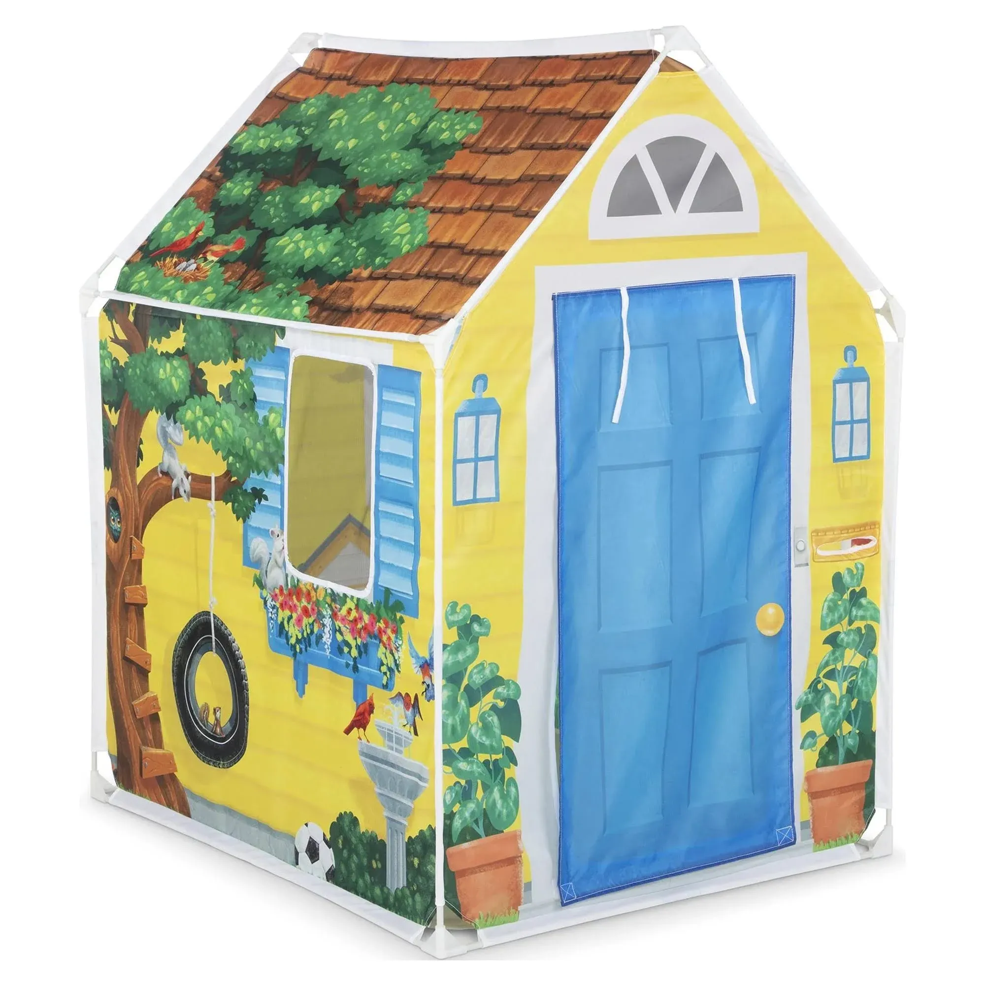 Melissa &amp; Doug Cozy Cottage Fabric Play Tent and Storage Tote 31x47x38. New.