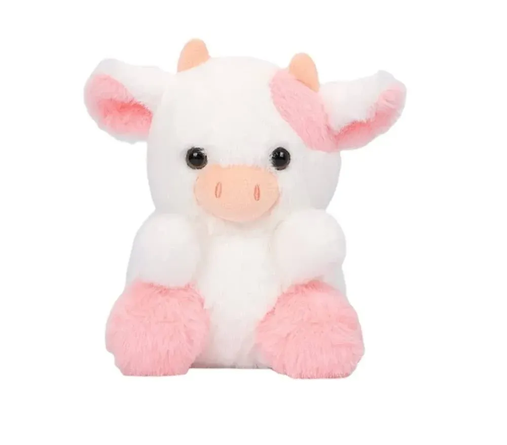 GracesDawn Cow Plush Toy, Plush Pillow Cow Toy, Palm Cows Plush Stuffed Animal Toy, Cartoon Cute Pink Cow Plush Toy, 7.8 inches high