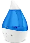 Crane Top Fill Drop 1 Gallon Ultrasonic Cool Mist Humidifier with Sound Machine and Optional Nightlight, White