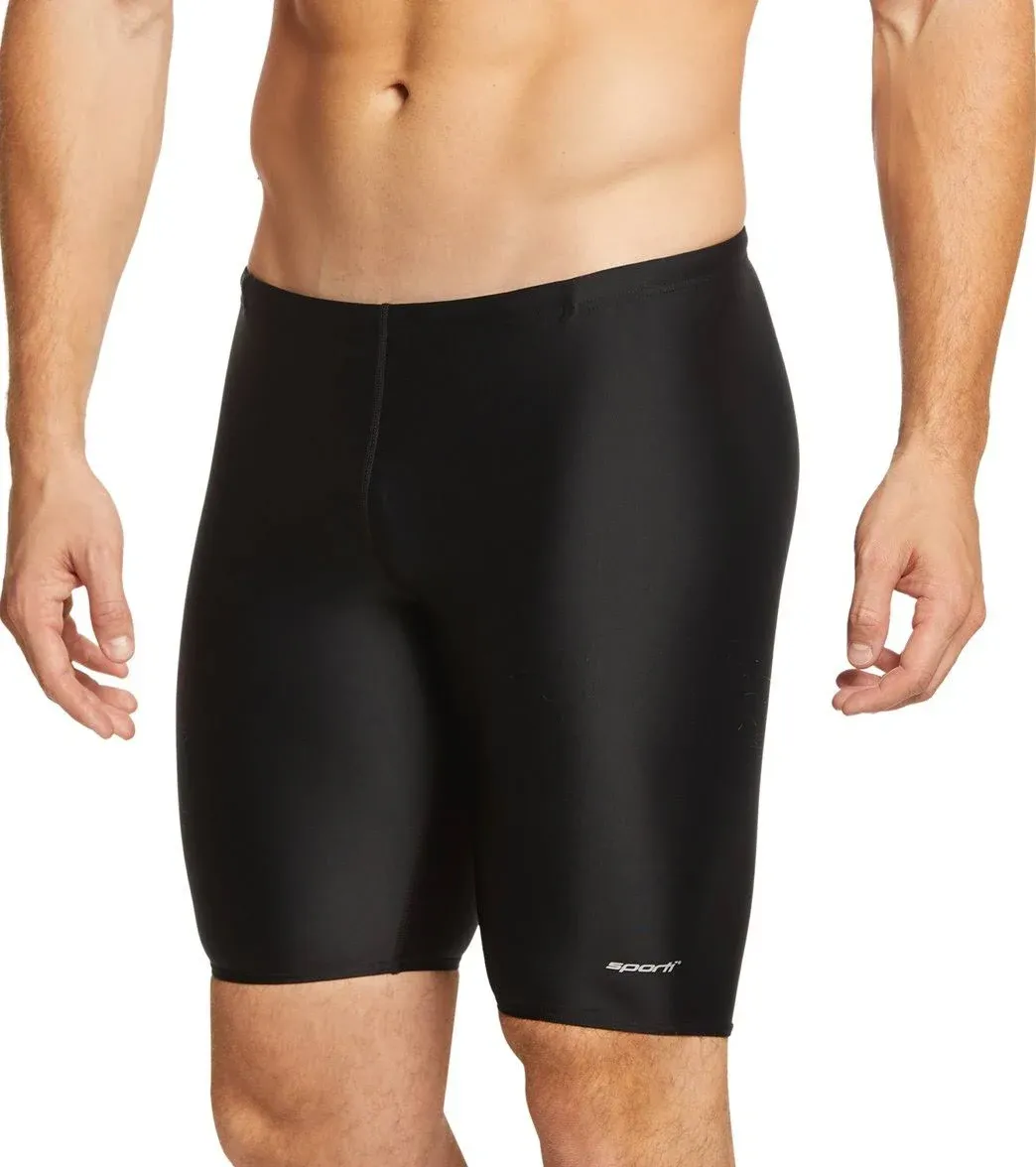 Sporti Men's Solid Compression Jammer Swimsuit